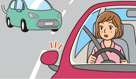 ミラー ＋ 目視確認のイラスト