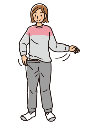 ゆったりとした服装で過ごす